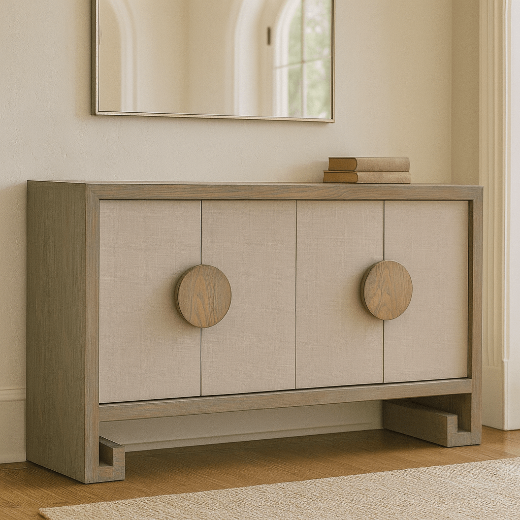 Melbourne Beige Linen Sideboard Consoles & Sideboards| Crestview