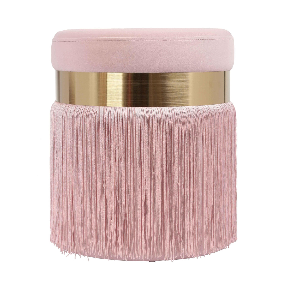 Melody Blush Tasseled Ottoman Ottomans| TOV