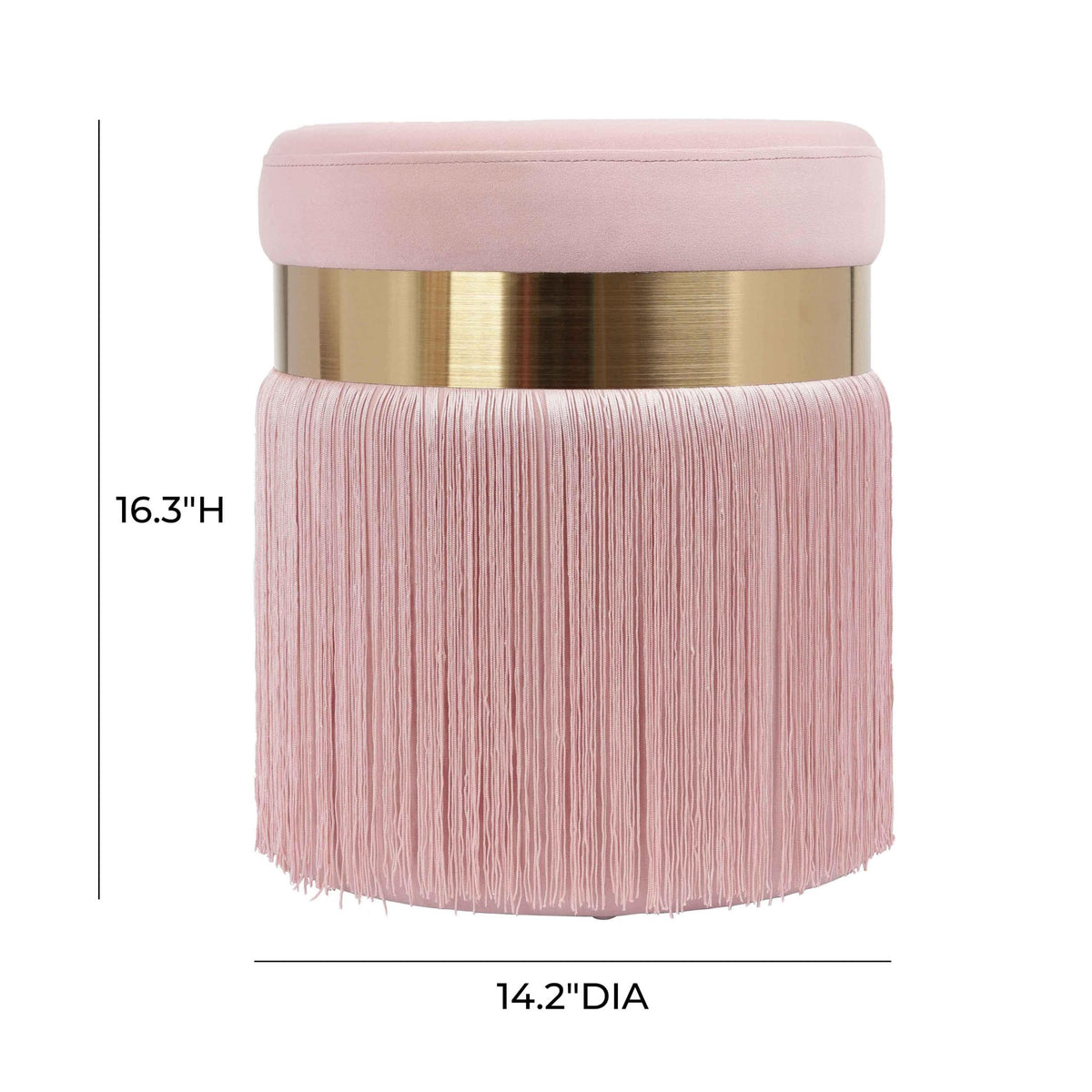 Melody Blush Tasseled Ottoman Ottomans| TOV