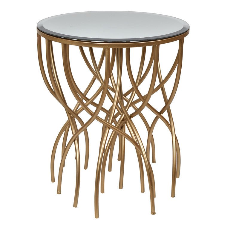 Melrose Gold Mirror Accent Table Accent & End Tables| Crestview