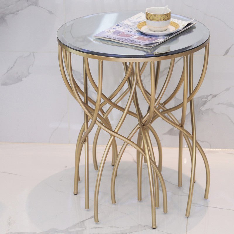 Melrose Gold Mirror Accent Table Accent & End Tables| Crestview