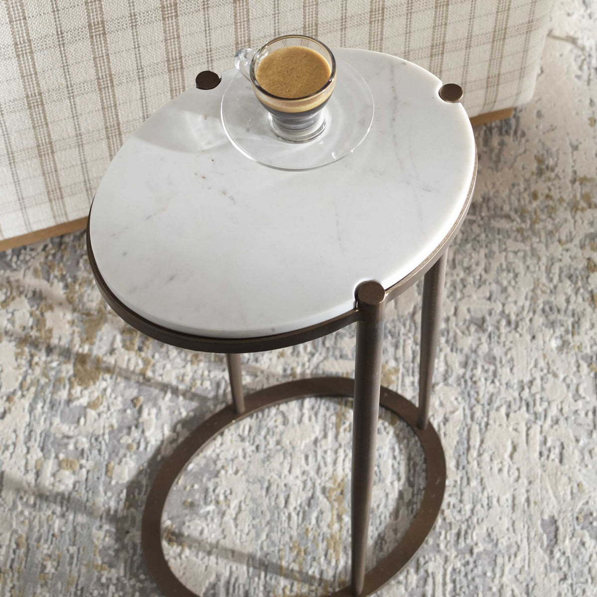 Mercier Round Marble Accent Table Accent & End Tables| Uttermost