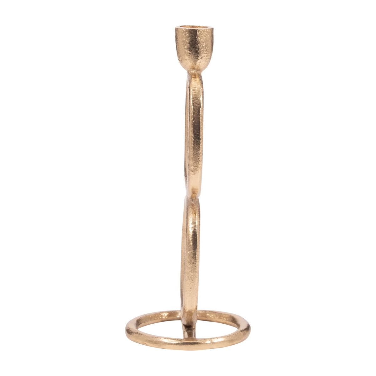 METAL, 10" DOUBLE STACK TAPER CANDLEHOLDER, GOLD Candle Holders| Sagebrook Home
