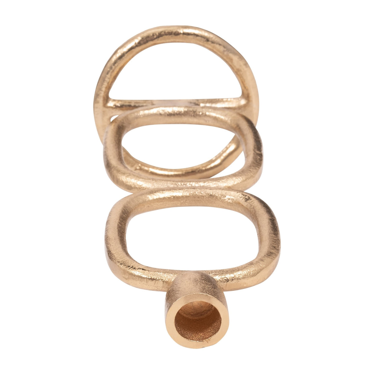 METAL, 10" DOUBLE STACK TAPER CANDLEHOLDER, GOLD Candle Holders| Sagebrook Home