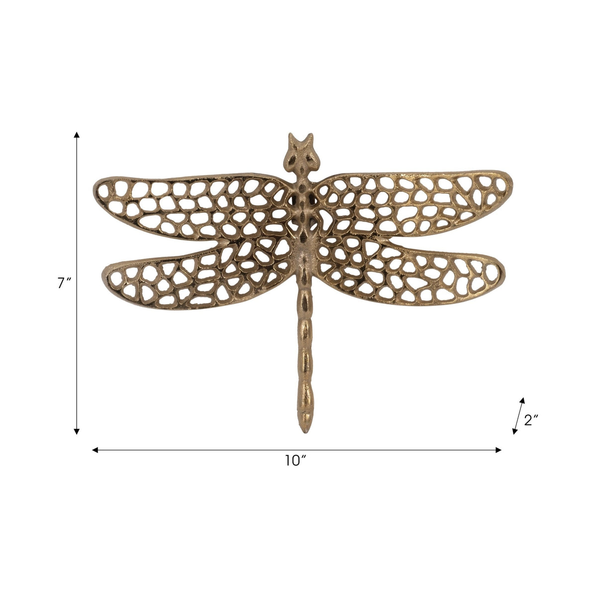 Metal, 10" Dragonfly W/ Cutouts , Gold Table Decors| Sagebrook Home