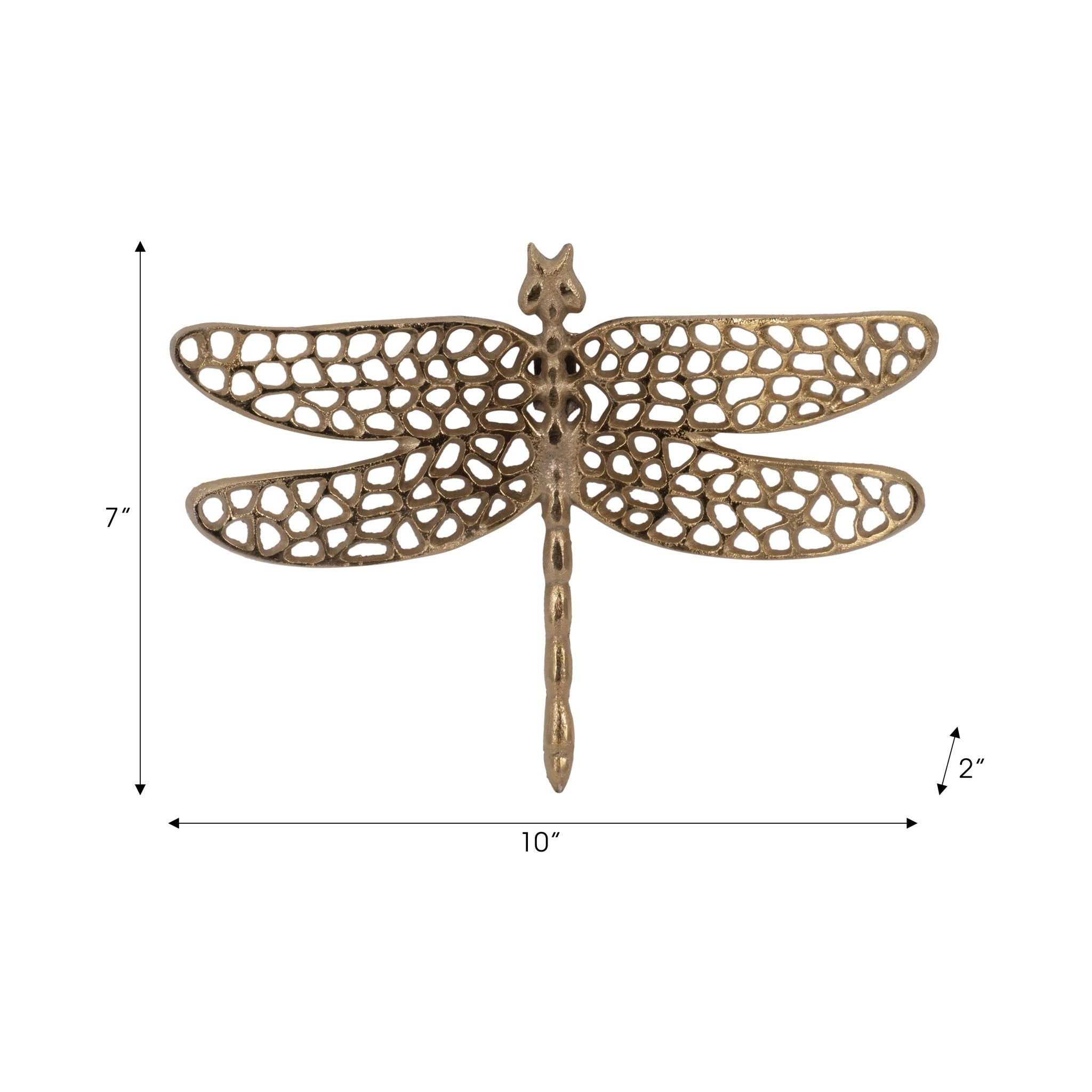 Metal, 10" Dragonfly W/ Cutouts , Gold Table Decors| Sagebrook Home