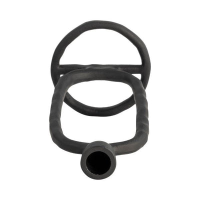 METAL, 10" OPEN OVAL TAPER CANDLEHOLDER, BLACK - Al Rugaib Furniture