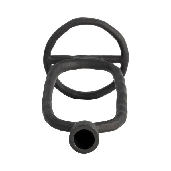 METAL, 10" OPEN OVAL TAPER CANDLEHOLDER, BLACK - Al Rugaib Furniture