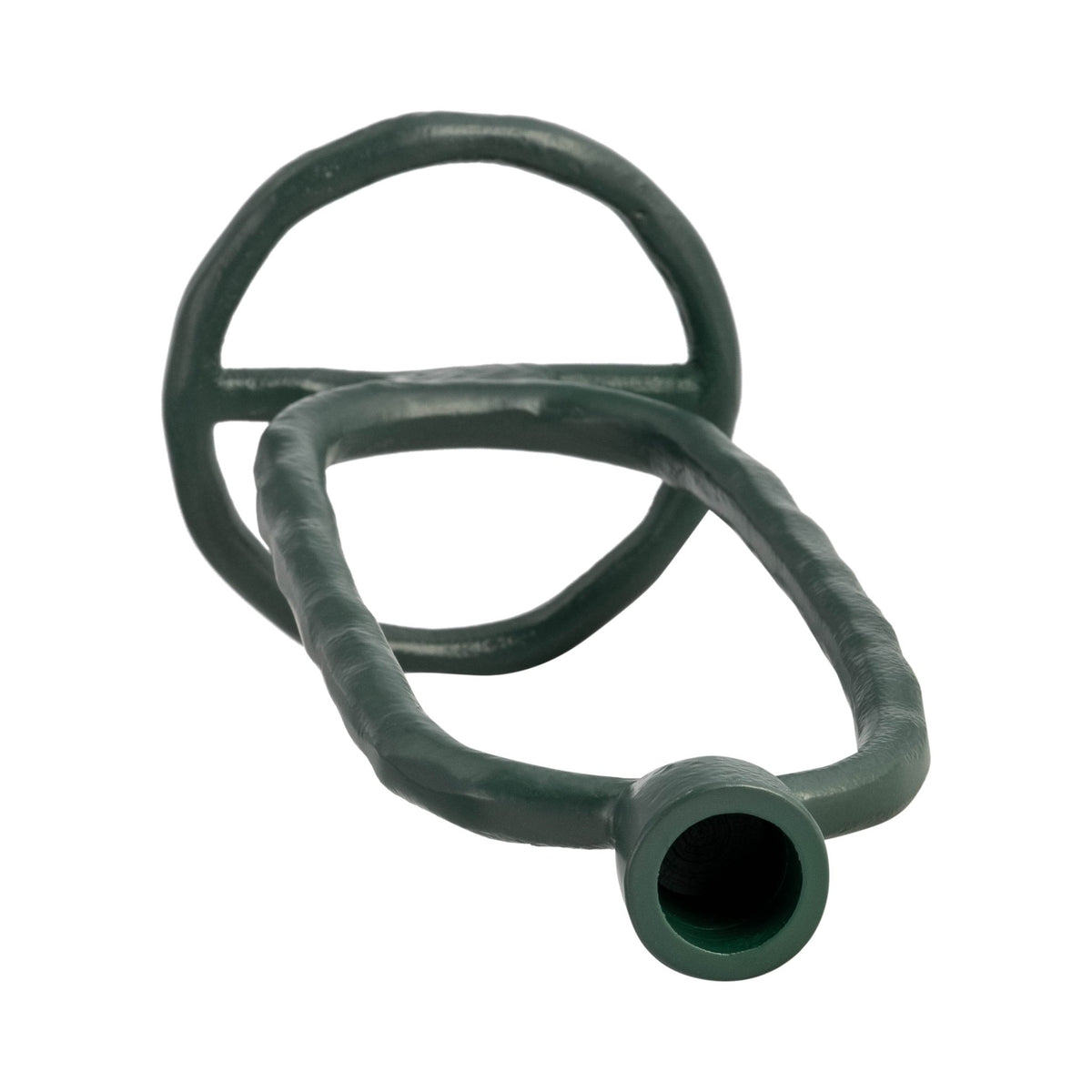 METAL, 10" OPEN OVAL TAPER CANDLEHOLDER, DARK GREE Candle Holders| Sagebrook Home