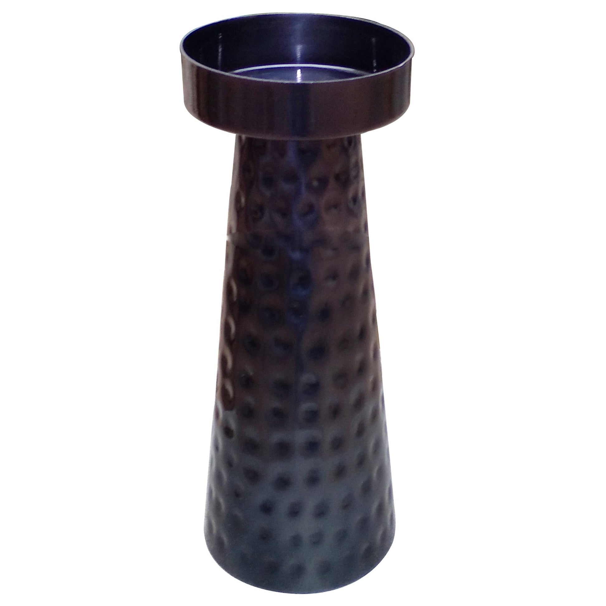 METAL, 10"H HAMMERED CANDLE HOLDER, METALLIC BLU Candle Holders| Sagebrook Home