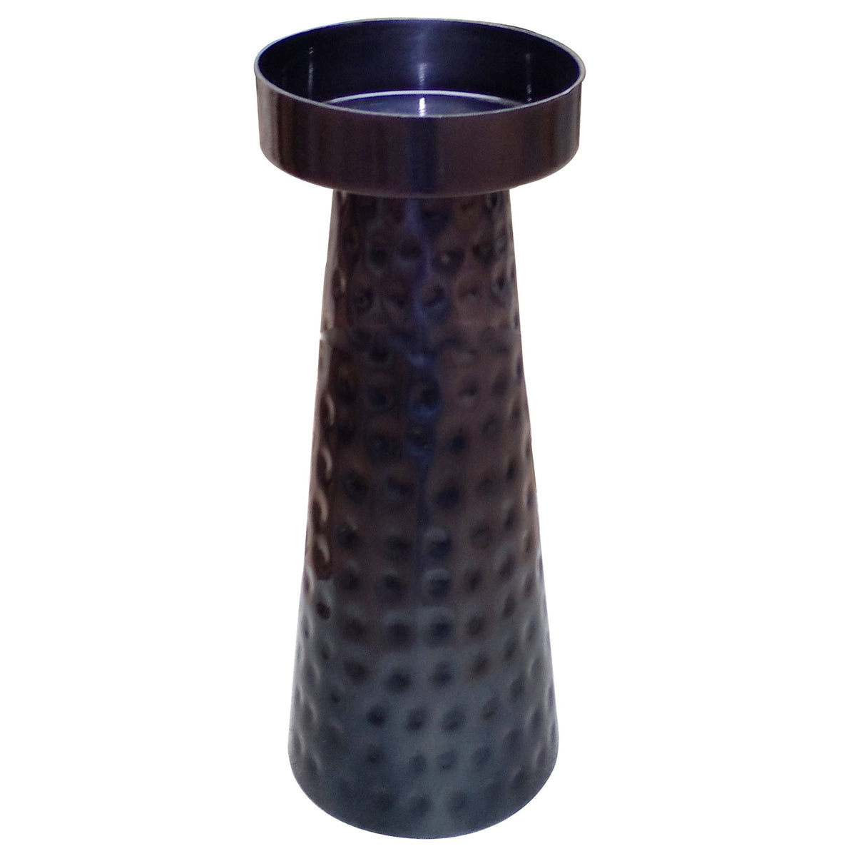 METAL, 10"H HAMMERED CANDLE HOLDER, METALLIC BLU Candle Holders| Sagebrook Home