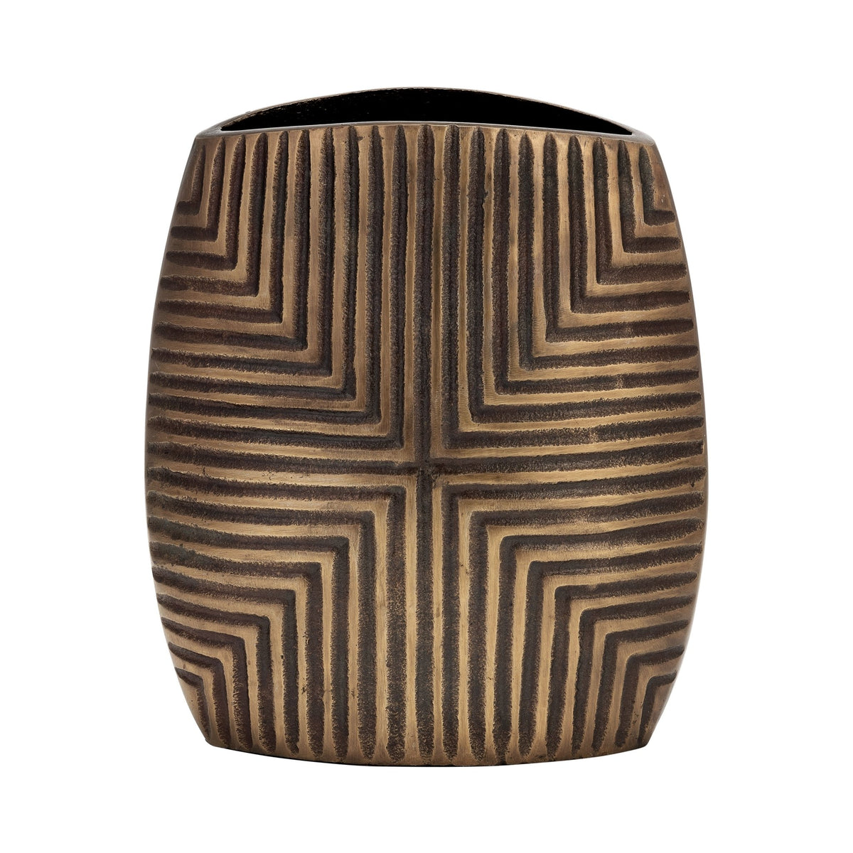 METAL, 10"H RIBBED VASE Vases and Jars| Sagebrook Home