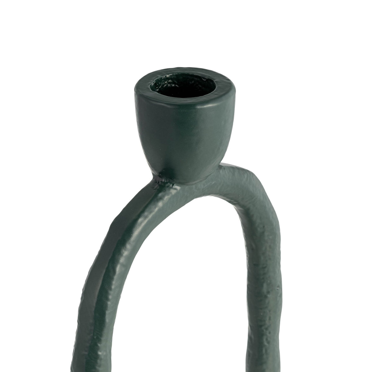 METAL, 11" OPEN OVAL TAPER CANDLEHOLDER, DARK GREE Candle Holders| Sagebrook Home