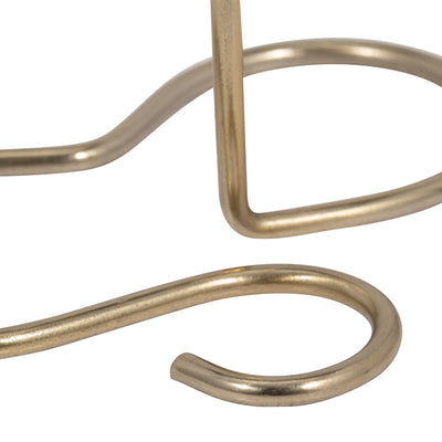 METAL, 11" SQUIGGLY BASE TAPER CANDLEHOLDER, GOLD - Al Rugaib Furniture