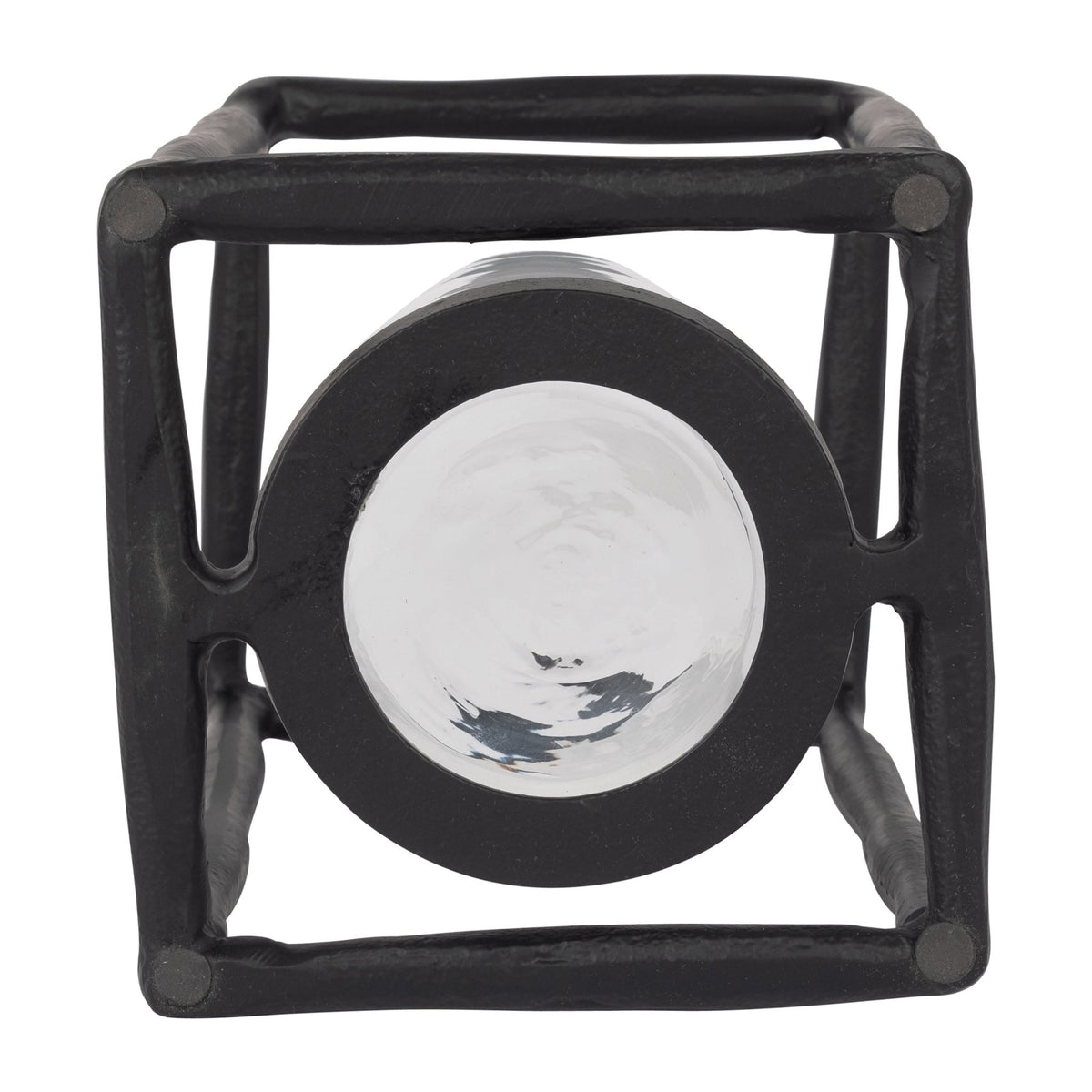 METAL, 12" OPEN SQUARE HURRICANE HOLDER, BLACK Table Decors| Sagebrook Home