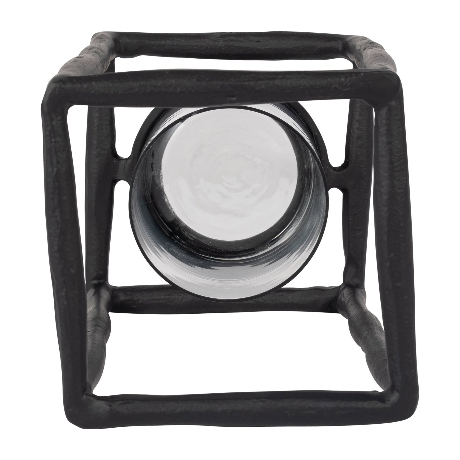 METAL, 12" OPEN SQUARE HURRICANE HOLDER, BLACK Table Decors| Sagebrook Home