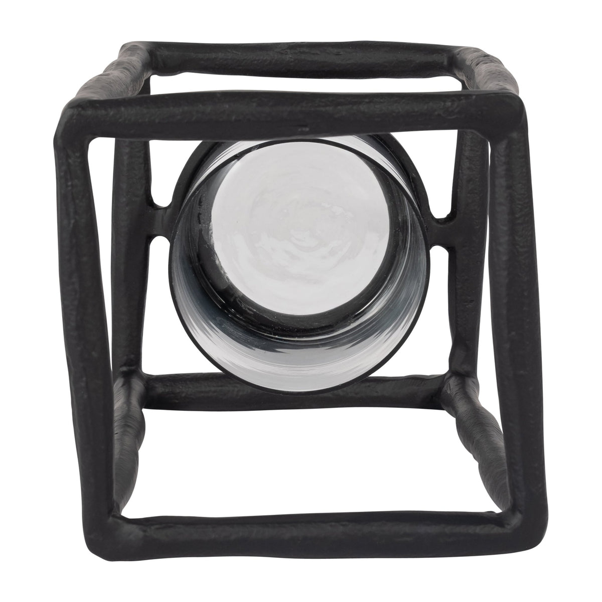 METAL, 12" OPEN SQUARE HURRICANE HOLDER, BLACK Table Decors| Sagebrook Home