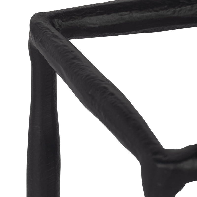 METAL, 12" OPEN SQUARE HURRICANE HOLDER, BLACK - Al Rugaib Furniture