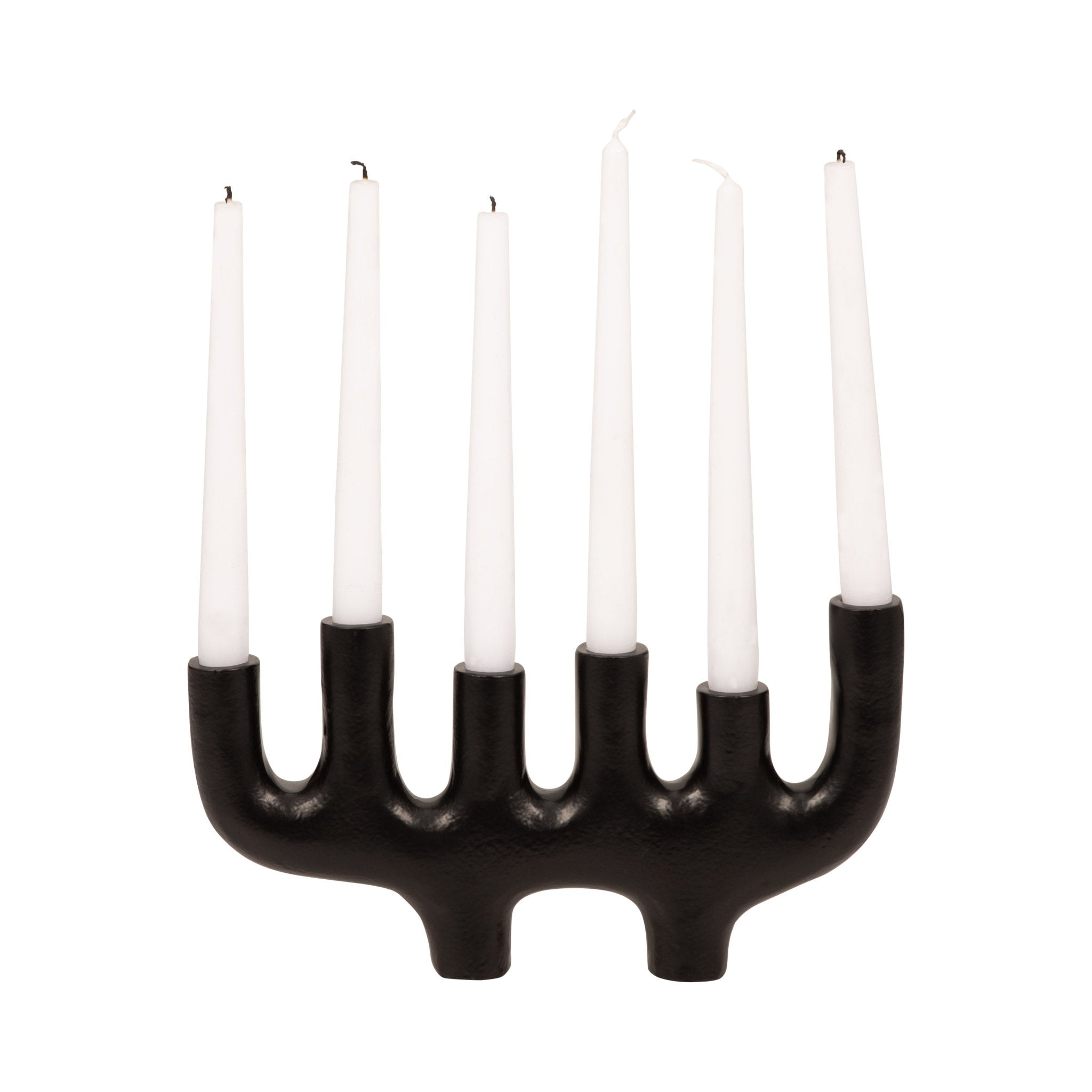 METAL, 13" 6 TAPER CANDELABRA, BLACK Candle Holders| Sagebrook Home