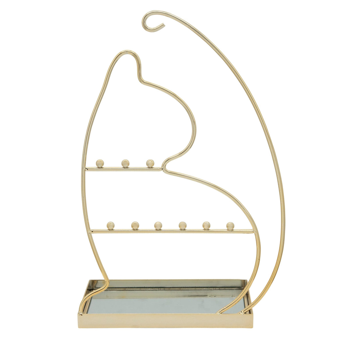 METAL 13" CAT JEWELRY RACK, GOLD Table Decors| Sagebrook Home
