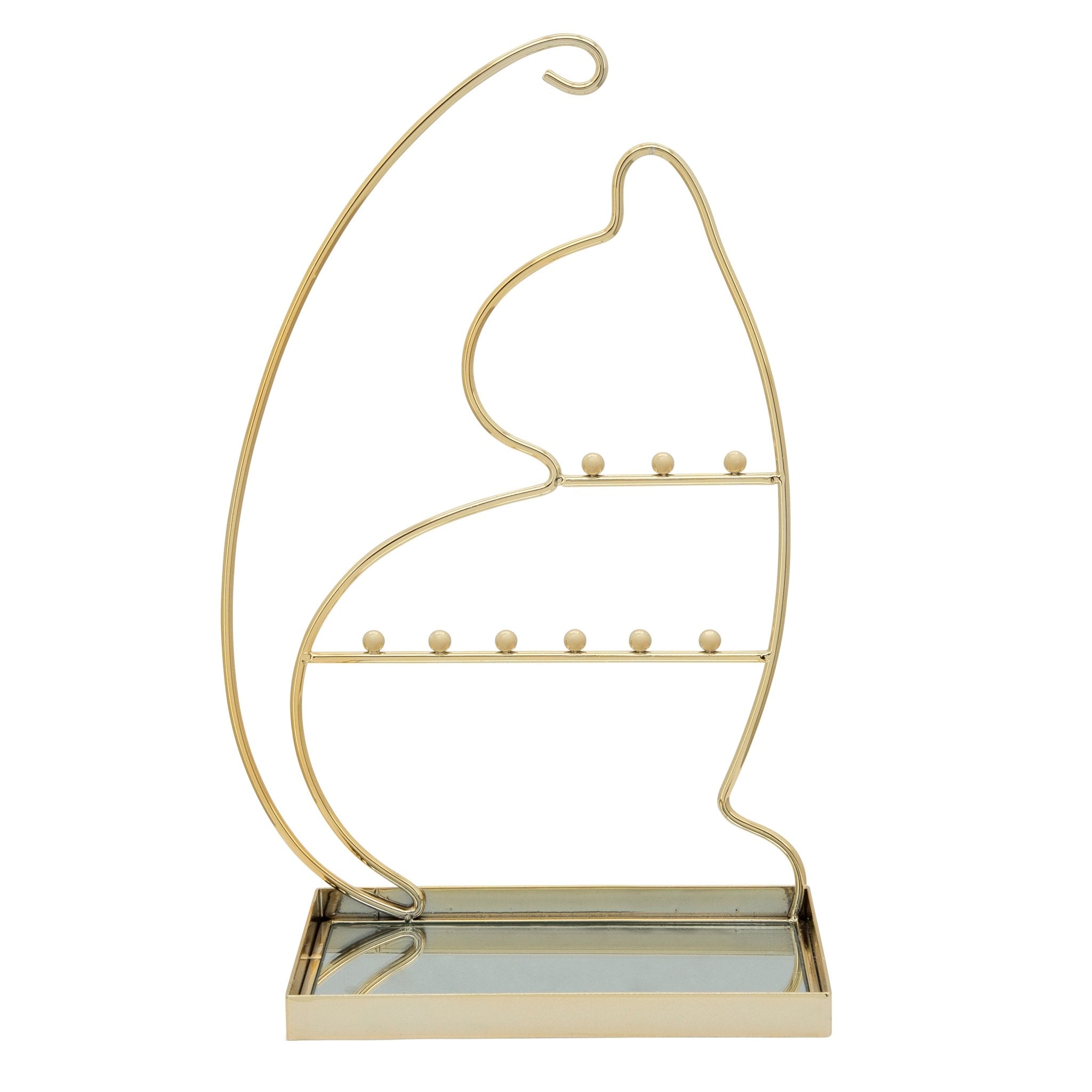 METAL 13" CAT JEWELRY RACK, GOLD Table Decors| Sagebrook Home
