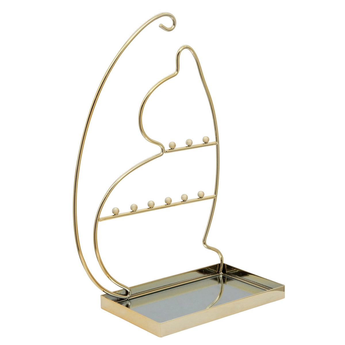 METAL 13" CAT JEWELRY RACK, GOLD Table Decors| Sagebrook Home