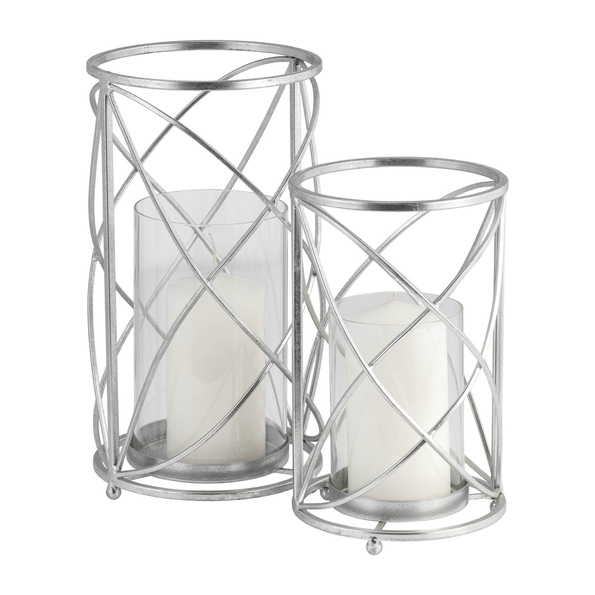 METAL 13" TABLE TOP DECOR, SILVER Candle Holders| Sagebrook Home