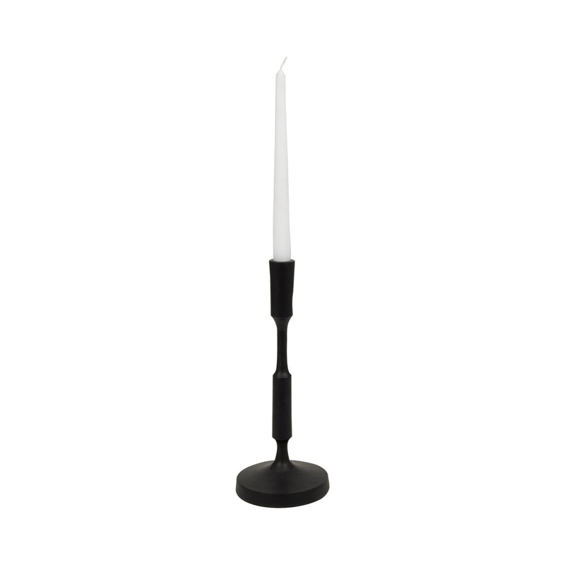 METAL, 13"H TAPER CANDLE HOLDER, BLACK - Al Rugaib Furniture