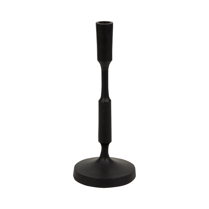 METAL, 13"H TAPER CANDLE HOLDER, BLACK - Al Rugaib Furniture