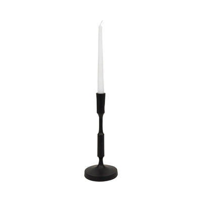 METAL, 13"H TAPER CANDLE HOLDER, BLACK - Al Rugaib Furniture