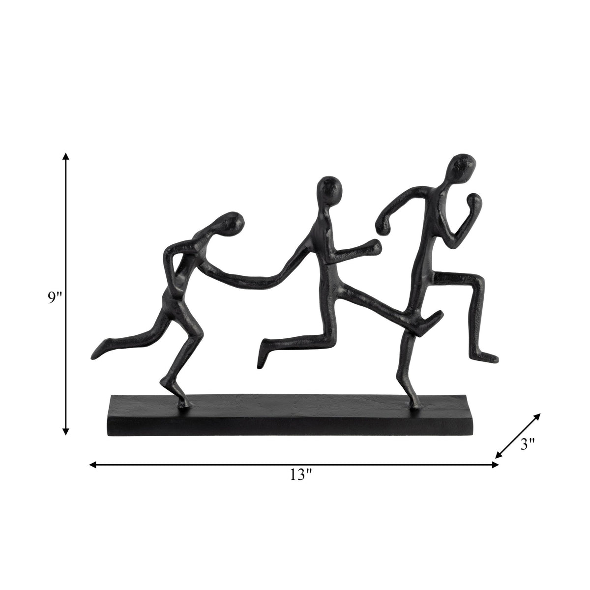 METAL, 13"L 3-MAN RUNNING, BLACK Table Decors| Sagebrook Home