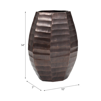 Metal, 14" Friston Large Bronze Vase - Al Rugaib Furniture