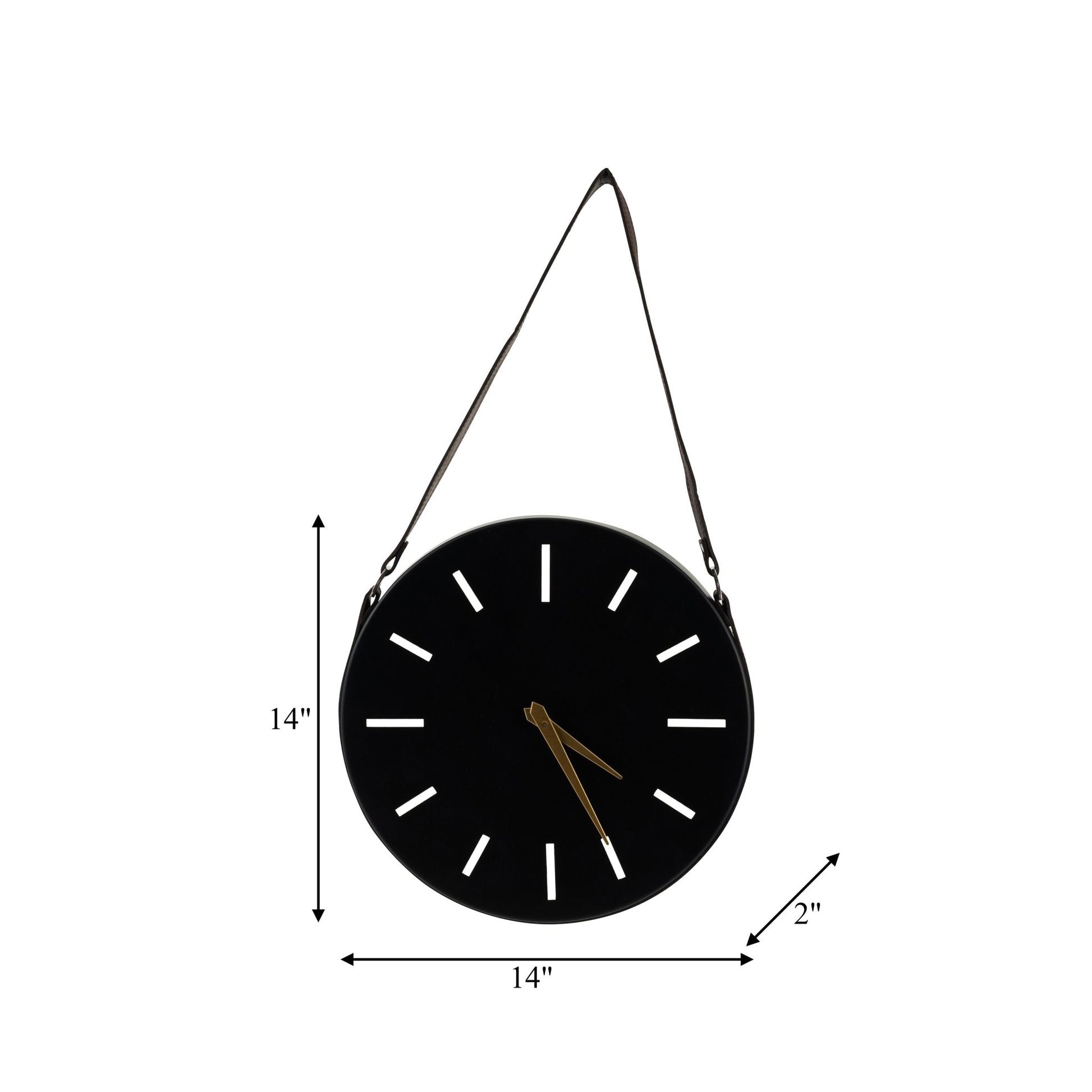 METAL, 14" WALL CLOCK, BLACK Clocks| Sagebrook Home