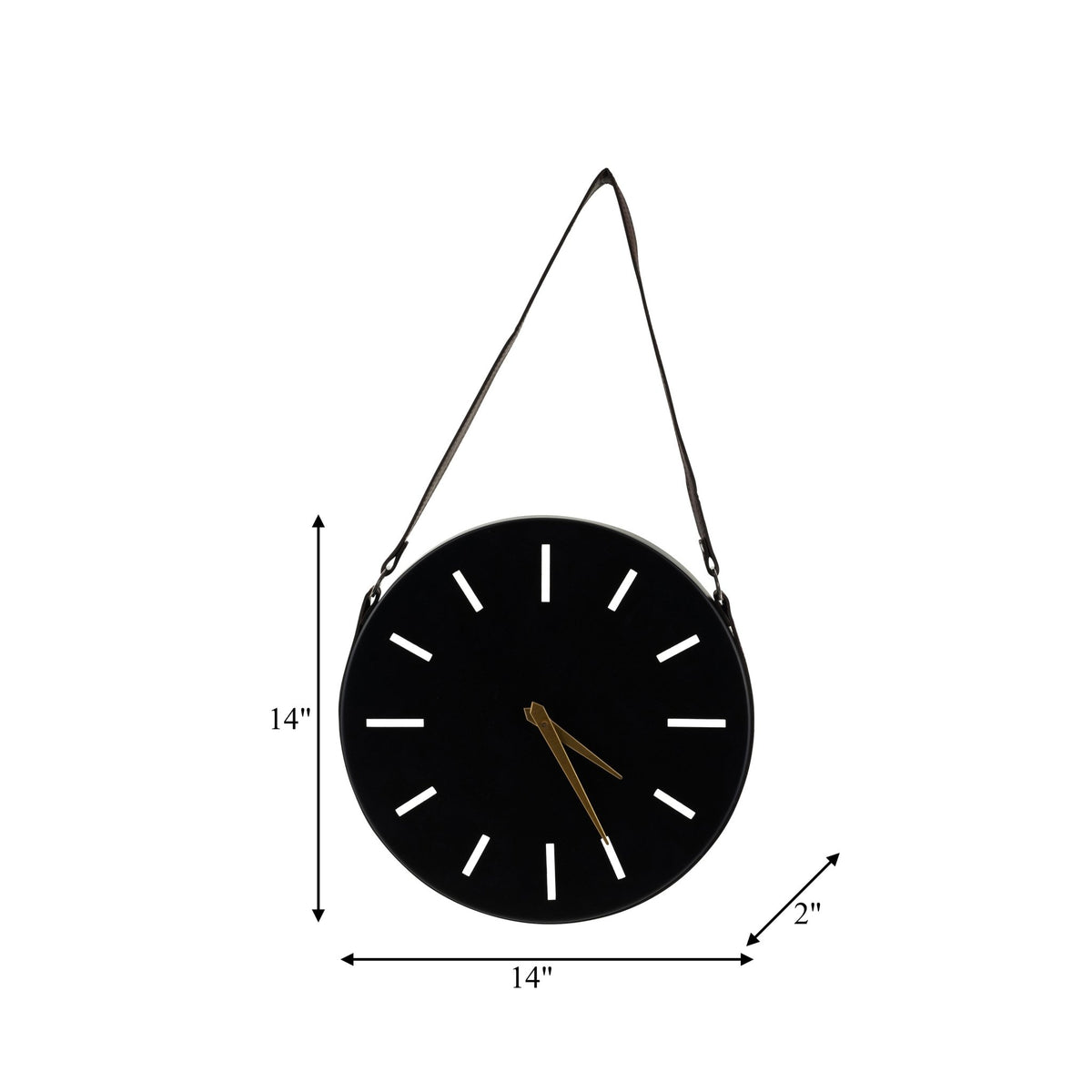 METAL, 14" WALL CLOCK, BLACK Clocks| Sagebrook Home