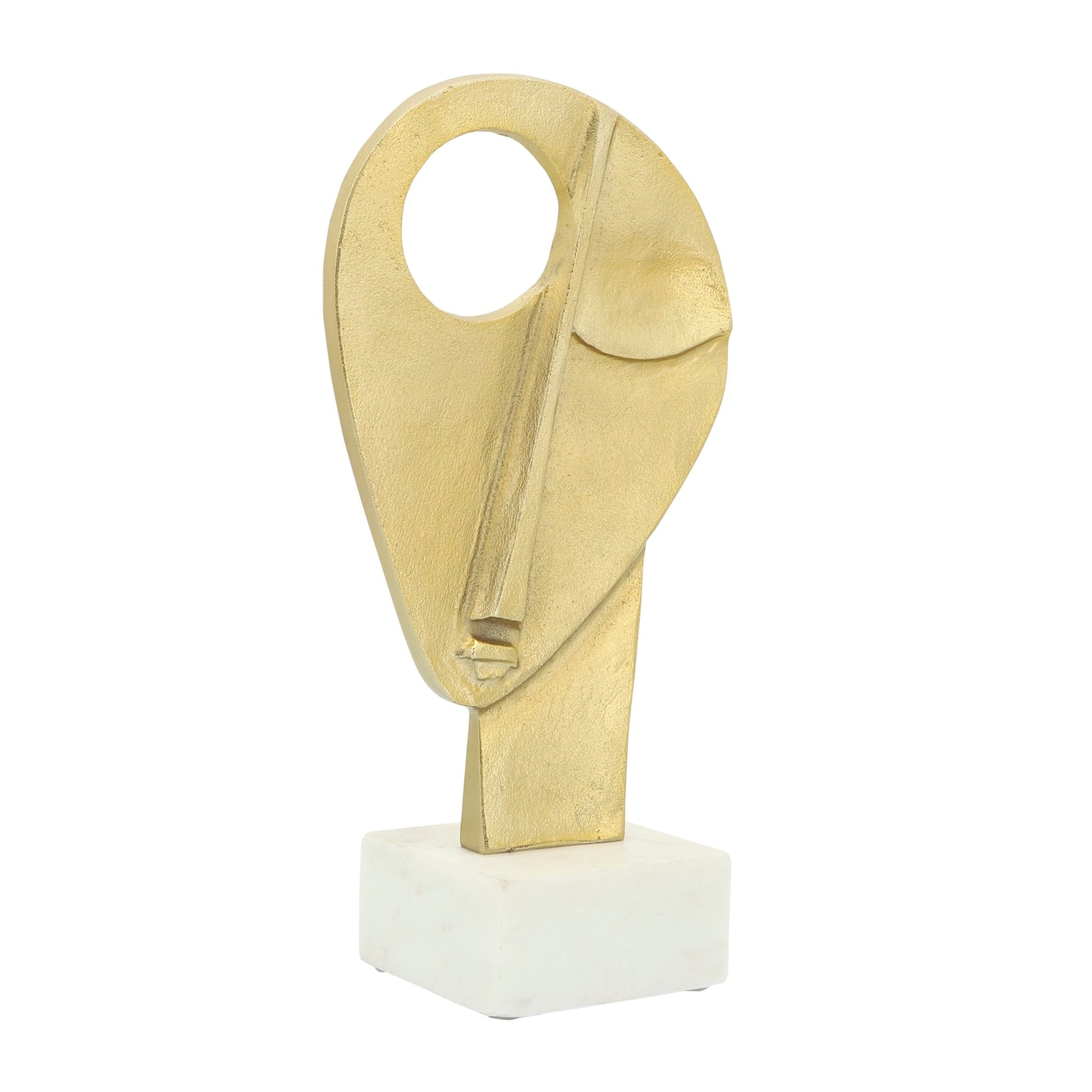 METAL 14"H FACE SILHOUETTE, GOLD Table Decors| Sagebrook Home