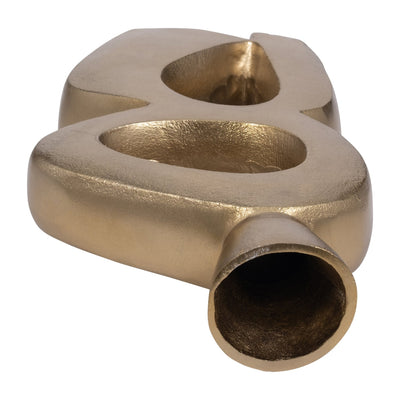 Metal, 15" Abstract Vase, Gold - Al Rugaib Furniture