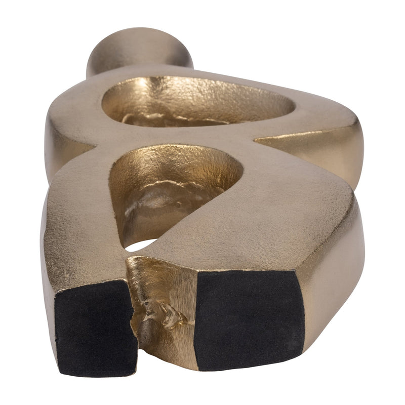 Metal, 15" Abstract Vase, Gold - Al Rugaib Furniture