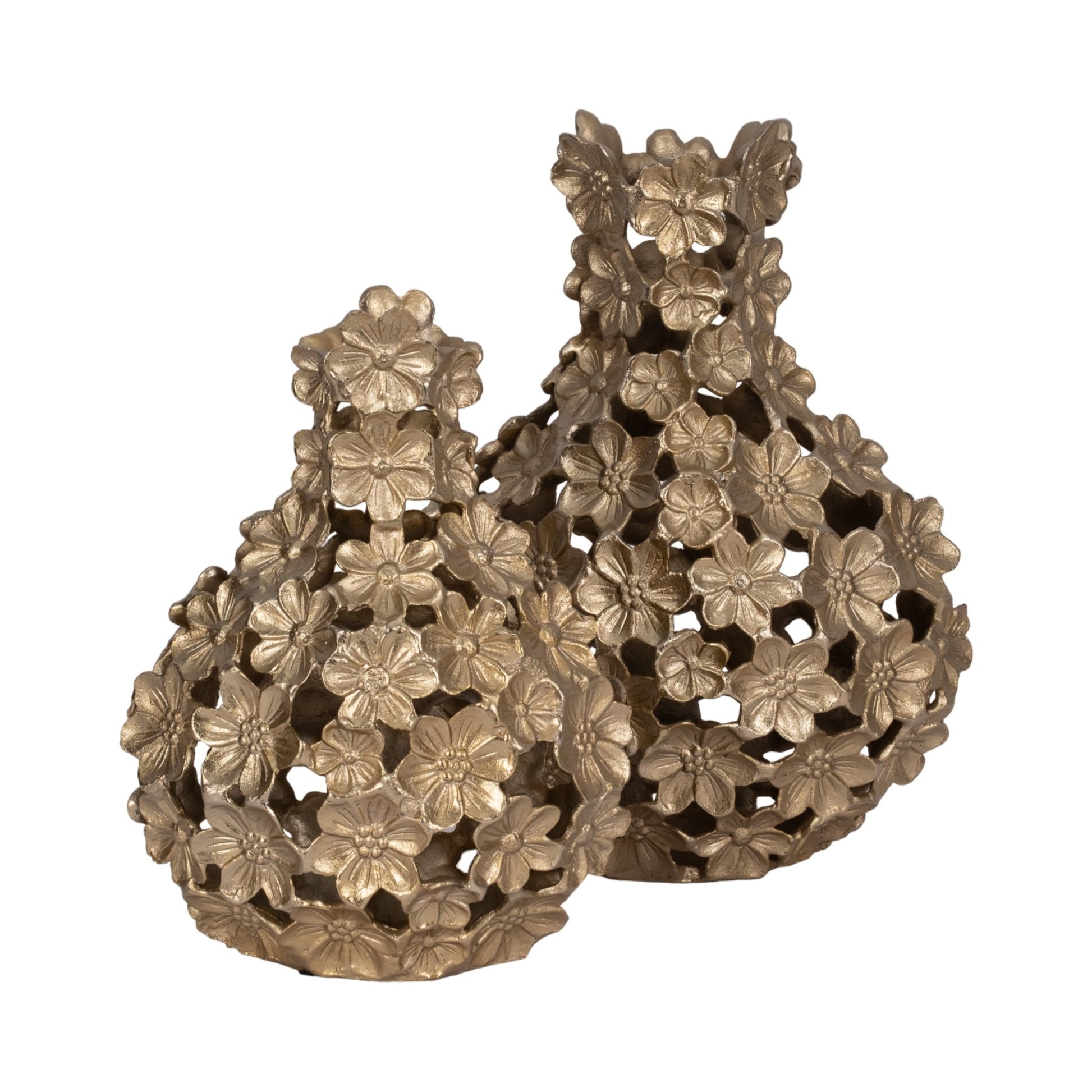 Metal, 15" Cut-out Flower Vase, Champagne Vases and Jars| Sagebrook Home
