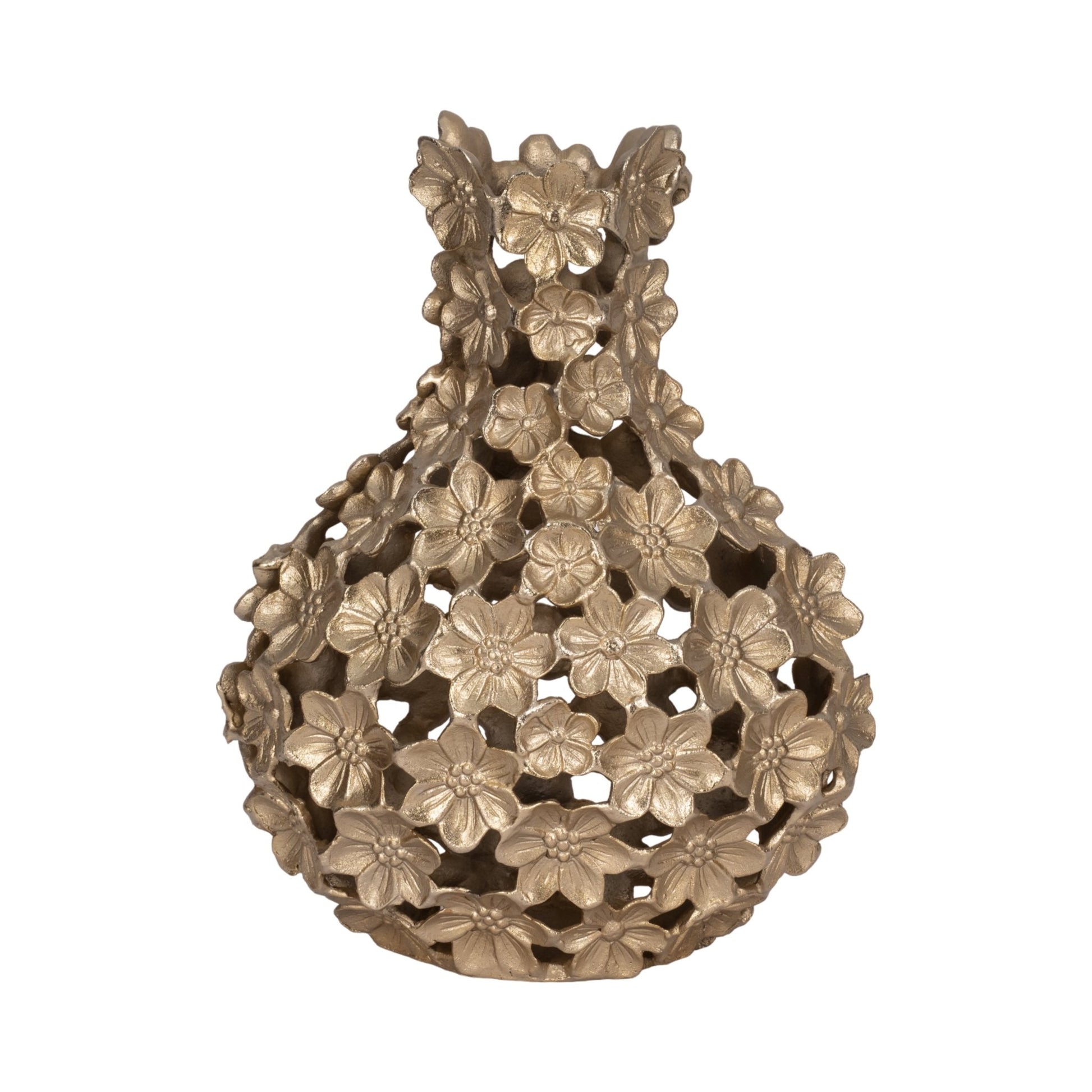 Metal, 15" Cut-out Flower Vase, Champagne Vases and Jars| Sagebrook Home