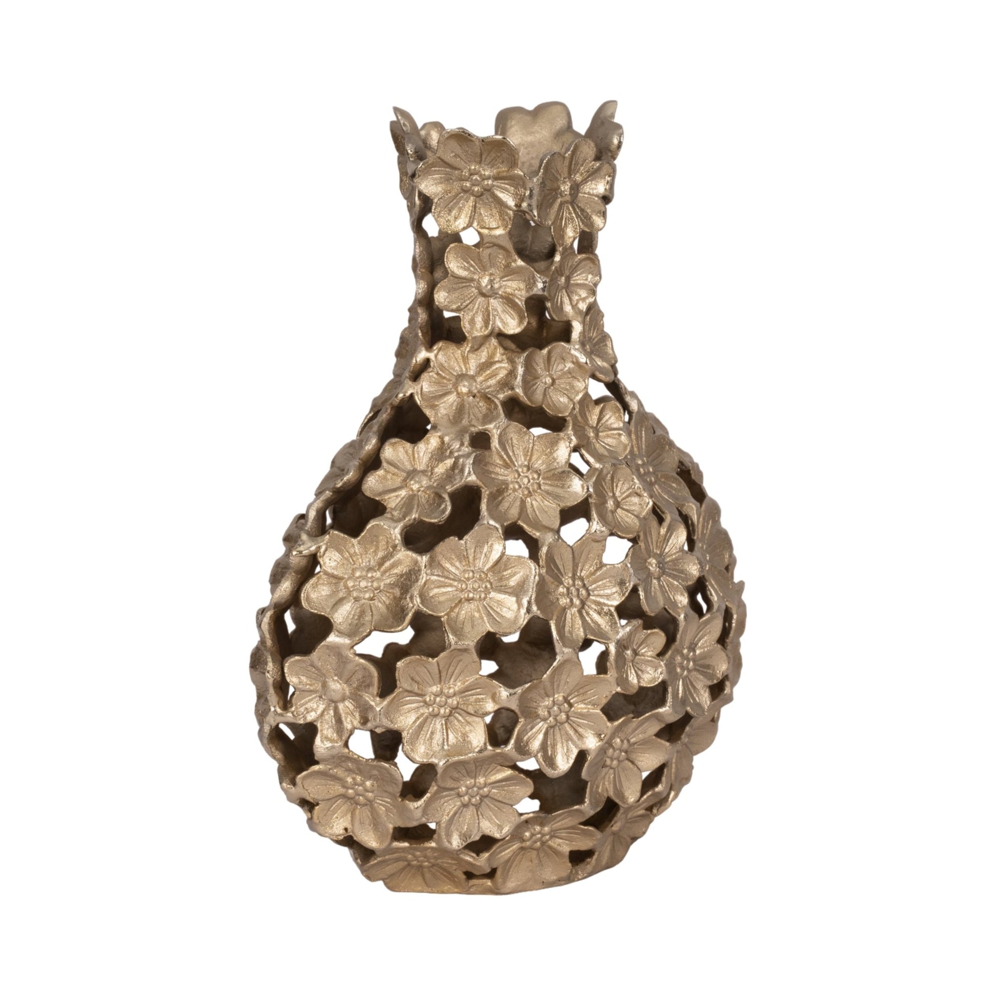 Metal, 15" Cut-out Flower Vase, Champagne Vases and Jars| Sagebrook Home