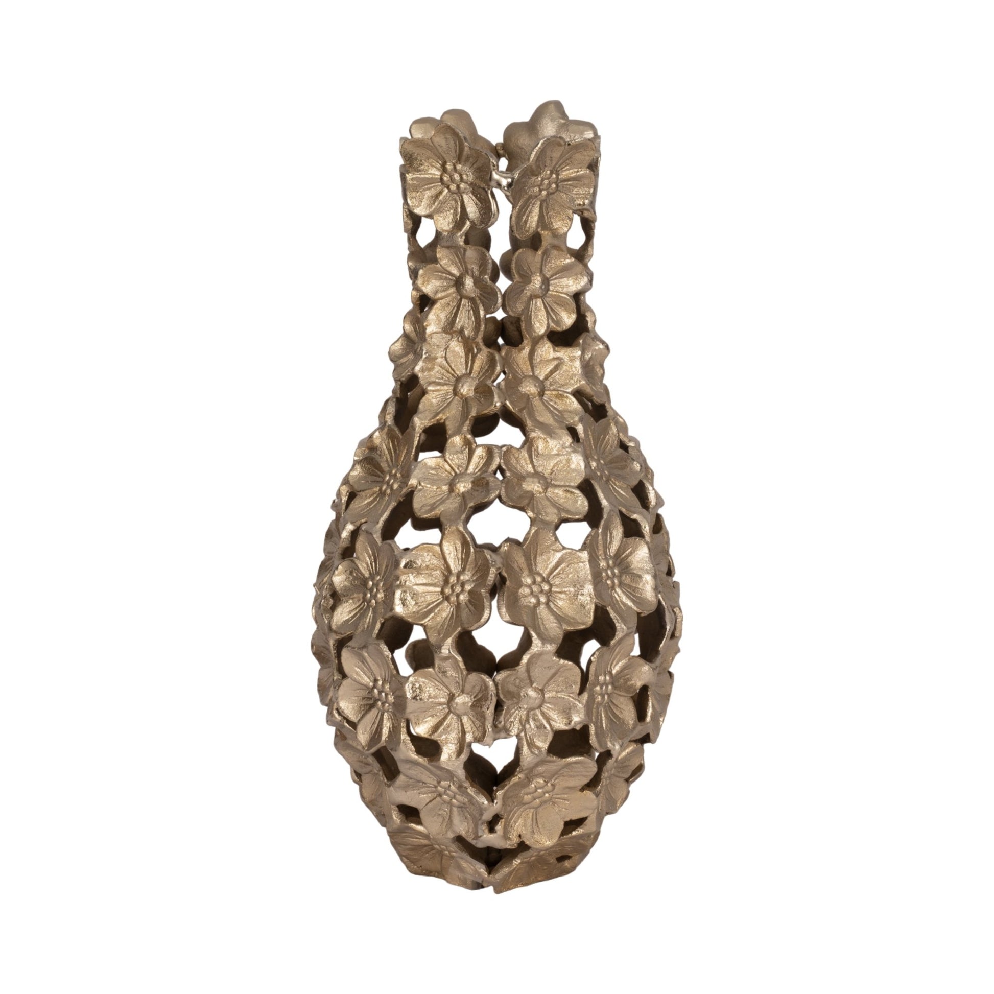 Metal, 15" Cut-out Flower Vase, Champagne Vases and Jars| Sagebrook Home