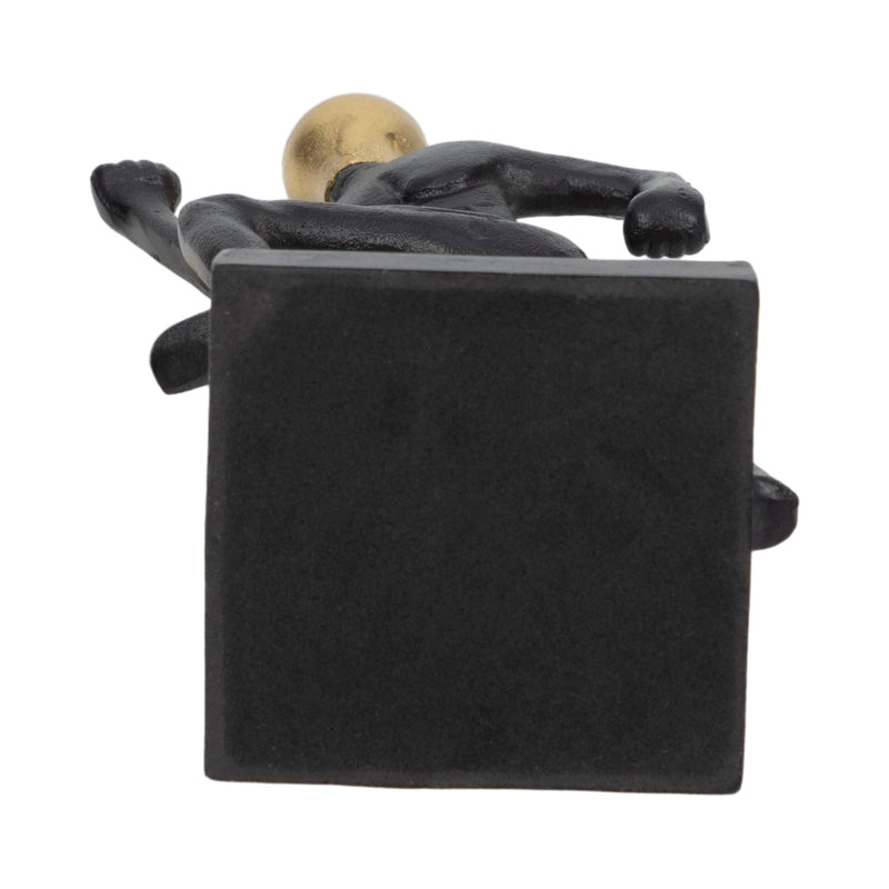 Metal, 15" Running Man Taper Candle Holder, Gold/b - Al Rugaib Furniture