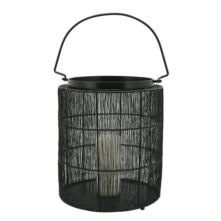 METAL 15" WIRE LANTERN, BLACK Candle Holders| Sagebrook Home