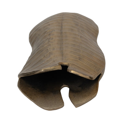 Metal, 16" Botanic Tall Leaf Vase, Gold - Al Rugaib Furniture