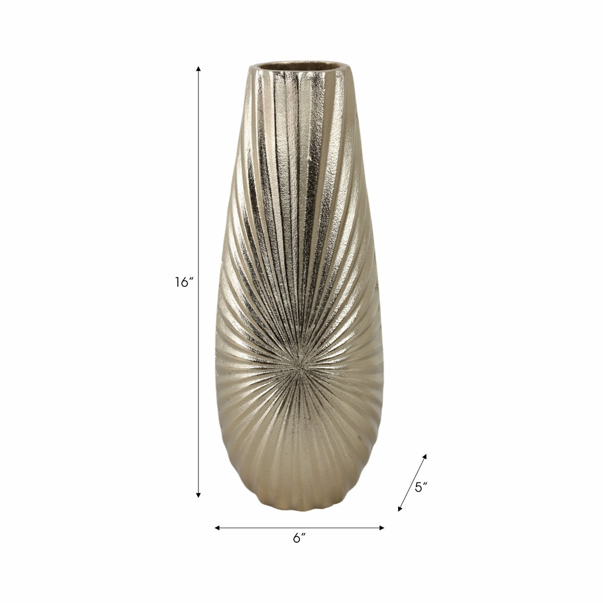 METAL, 16" BURST VASE, CHAMPAGNE Vases and Jars| Sagebrook Home