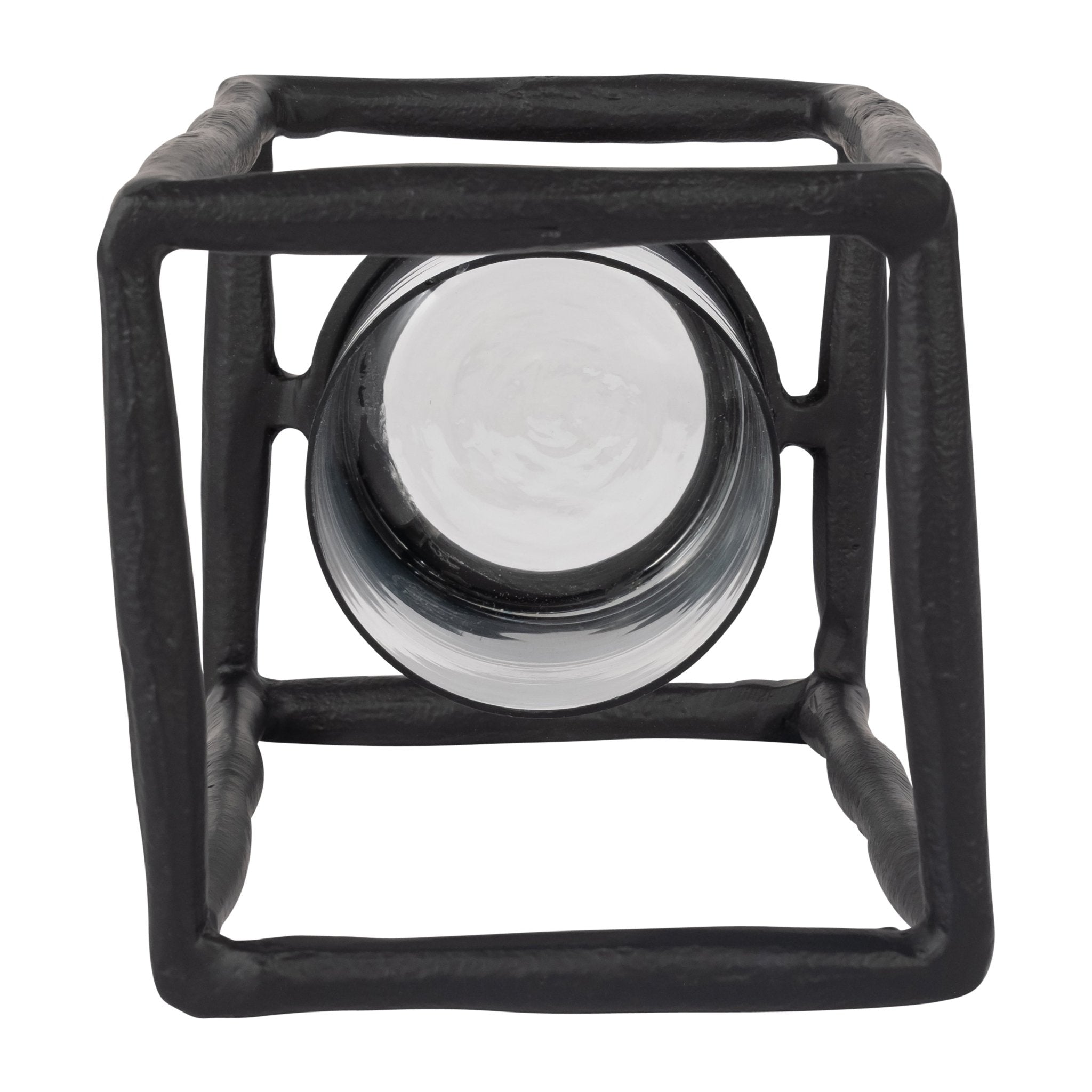 METAL, 16" OPEN SQUARE HURRICANE HOLDER, BLACK Table Decors| Sagebrook Home