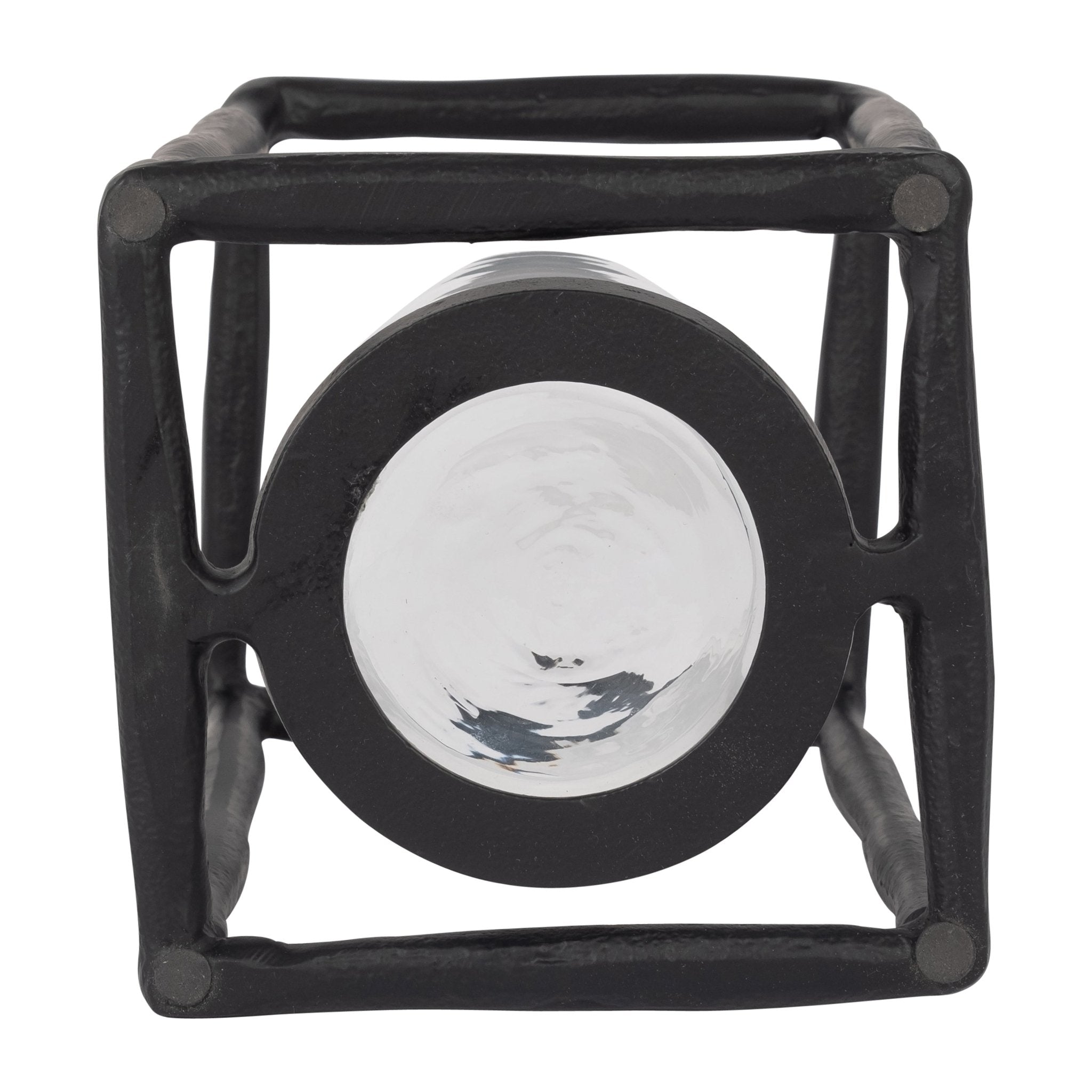 METAL, 16" OPEN SQUARE HURRICANE HOLDER, BLACK Table Decors| Sagebrook Home