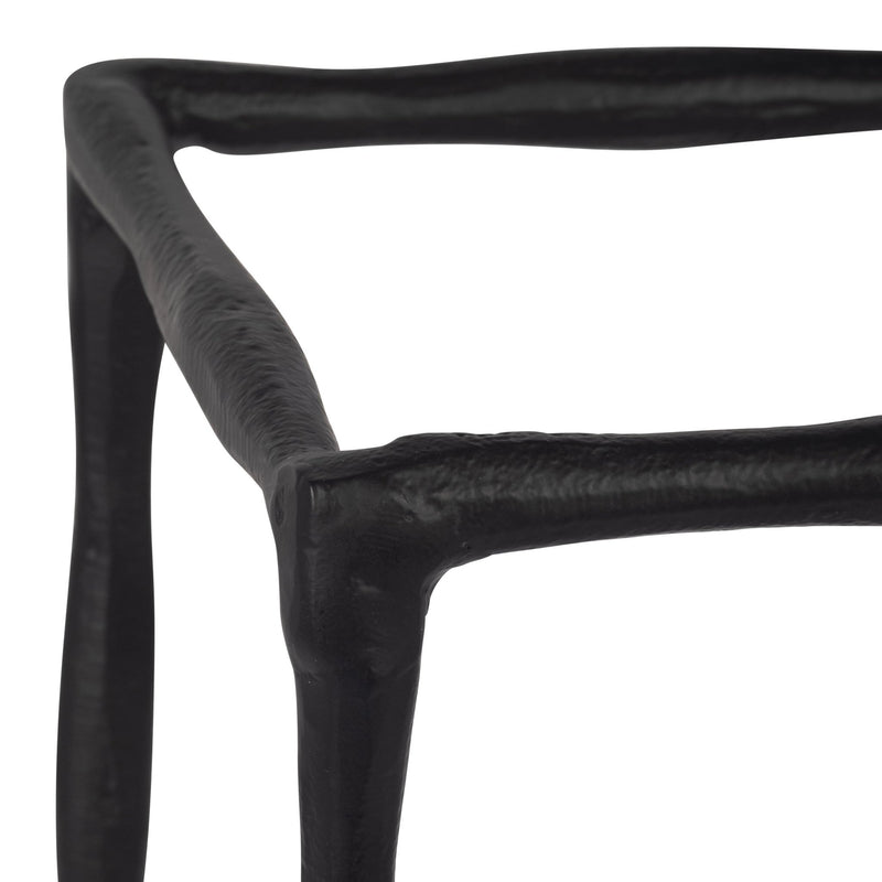 METAL, 16" OPEN SQUARE HURRICANE HOLDER, BLACK - Al Rugaib Furniture