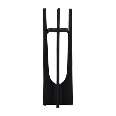 METAL, 16" PILLAR CANDLE HOLDER, BLACK - Al Rugaib Furniture