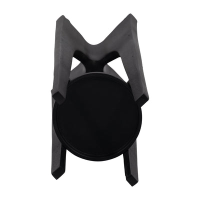 METAL, 16" PILLAR CANDLE HOLDER, BLACK - Al Rugaib Furniture